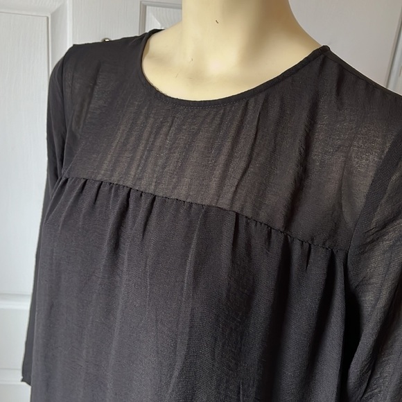 h&m Black Sheer Sleeves Tunic Shift Dress 14 - Picture 7 of 10